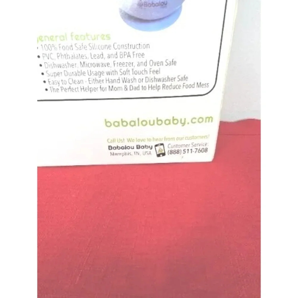Babalou Baby 4 Piece‎ BPA Free Silicone Tableware Set Full Suction Boy Blue